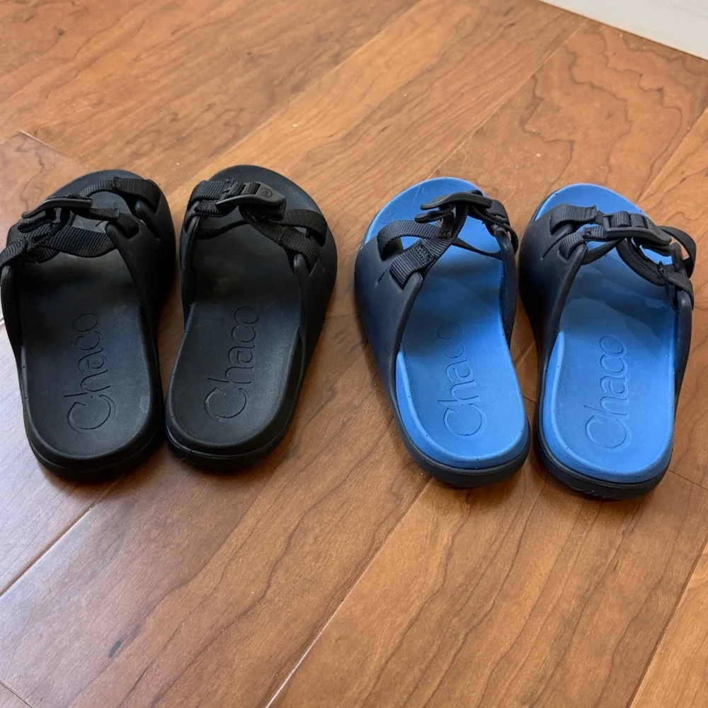Chaco Bundle Of 2 Kids Chillos Slide Sandal Size 1 Vacation Swim Travel Beach
